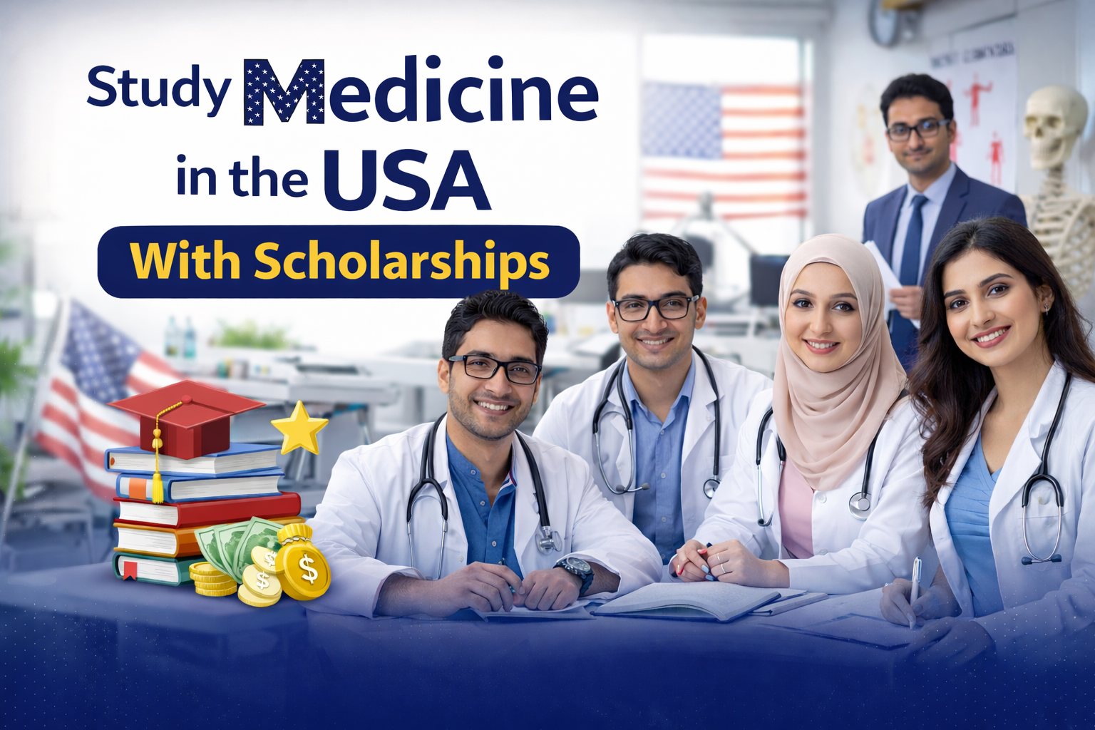 Pakistani students applying for medical studies in USA with scholarship opportunities