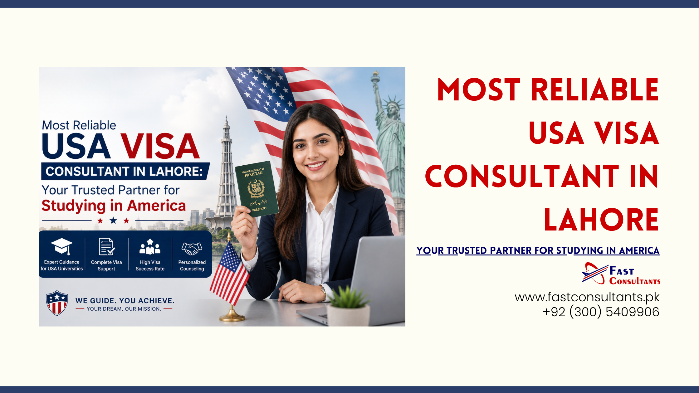 Most Reliable USA Visa Consultant in Lahore Your Trusted Partner for Studying in America - Fast Consultants Lahore
